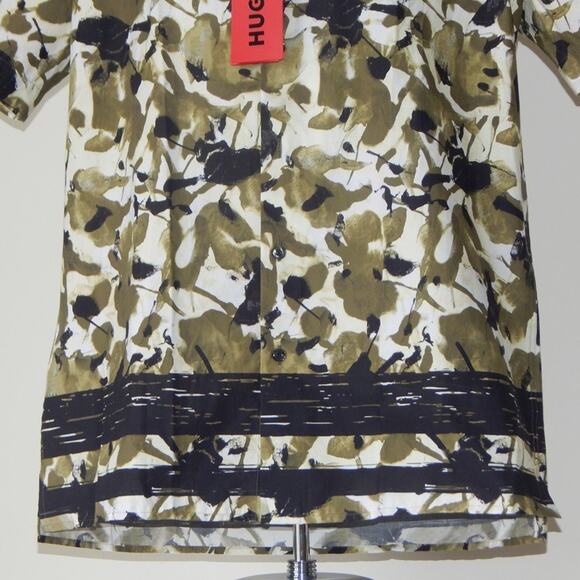 HUGO by Hugo Boss Green Black EBOR Button-down Straight Fit Shirt Men’s XL NWT - Picture 4 of 9